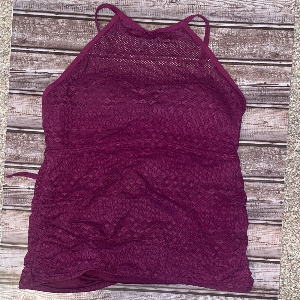 Burgundy Halter tankini